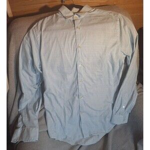 Express Men's Blue/Green Sm Square Pattern Button Down Dress Shirt Size M